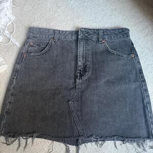 Black denim skirt